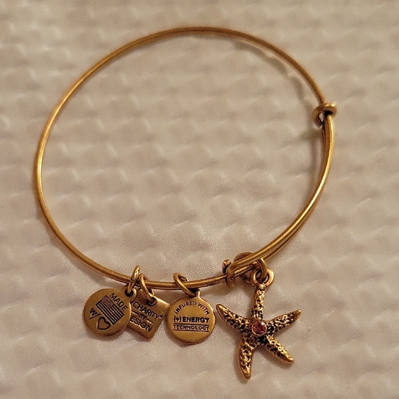 Alex and Ani Jewelry - Alex And Ani Gold Arms Of Strength Bangle Bracelet Pink Starfish